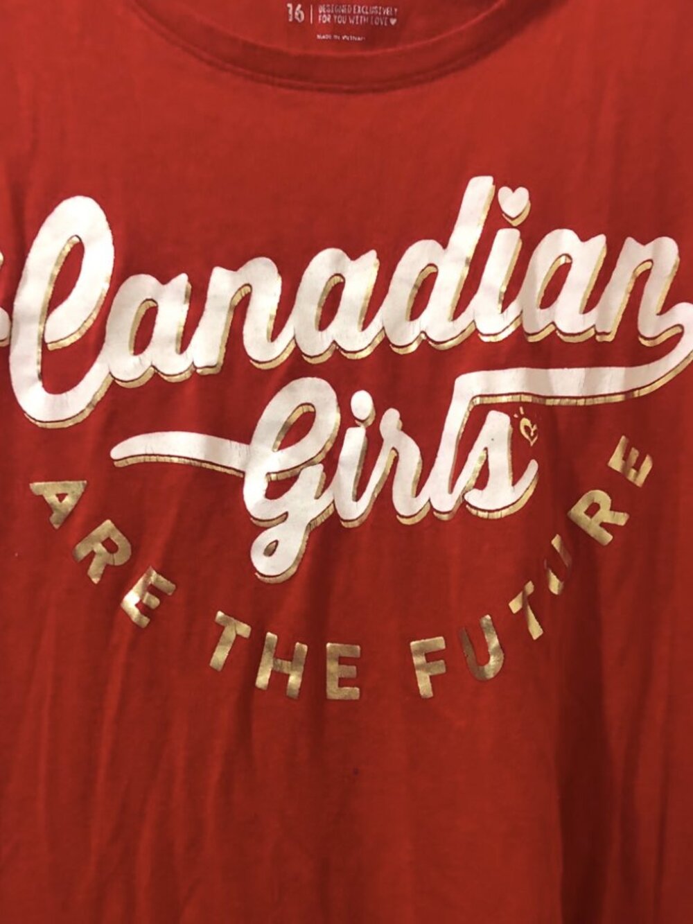 Canadian Girls Red Graphic Tee - Youth Short Sleeve - Picture 3 of 9